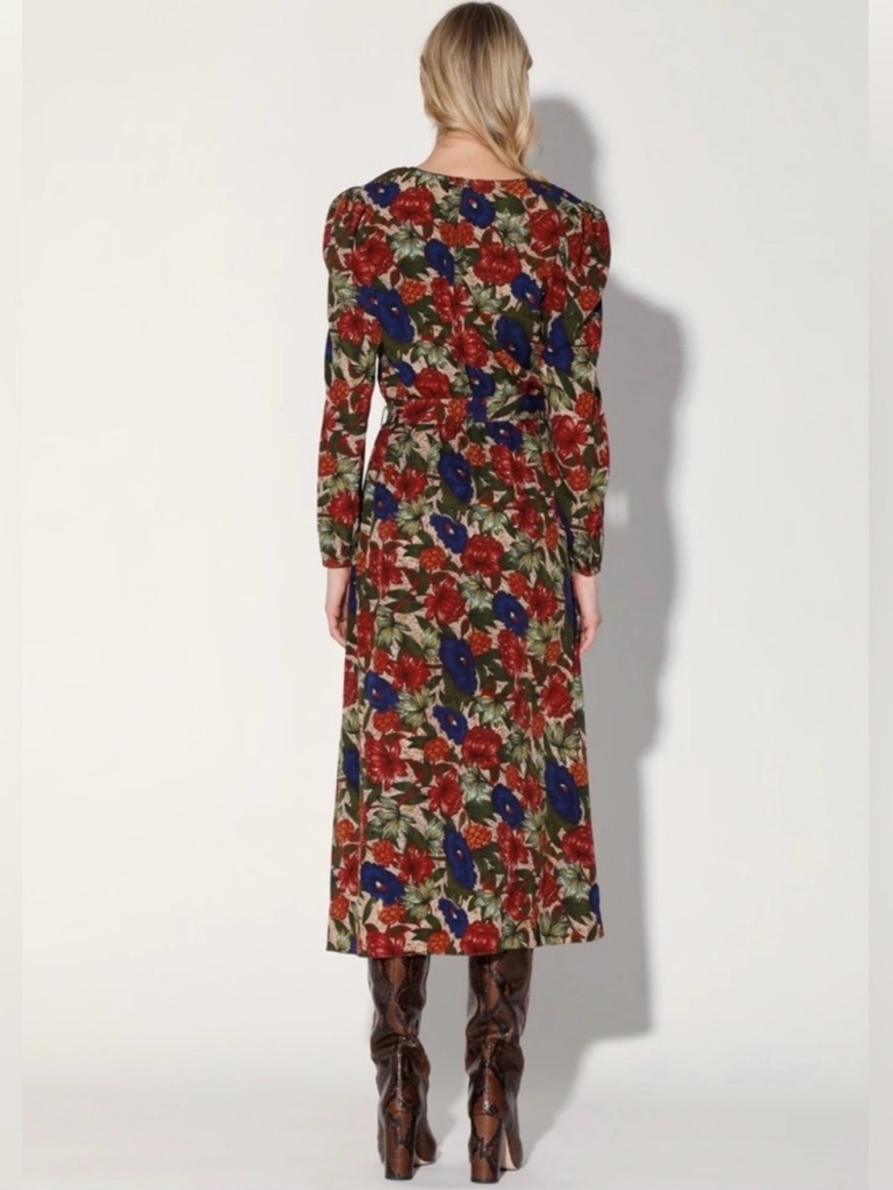 NWT! Walter Baker VIVA MIDI DRESS in color ROYAL GARDEN. Size Medium - Picture 4 of 13